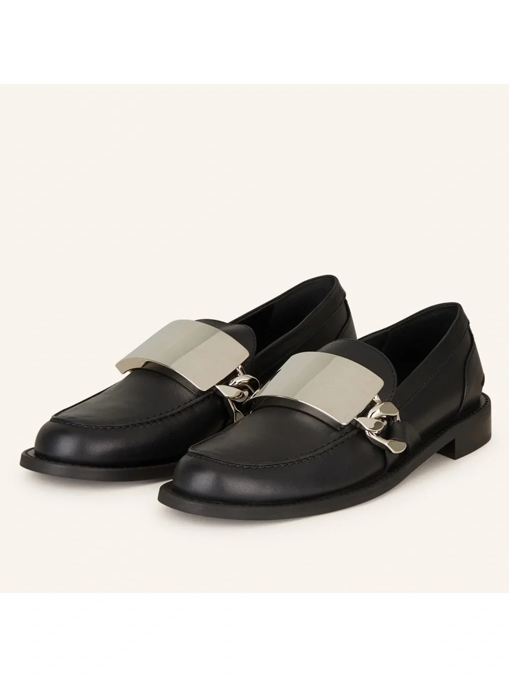 JW Anderson Logo-Engraved Leather Loafers in Black, Size 41 NEW in Box + DustBag